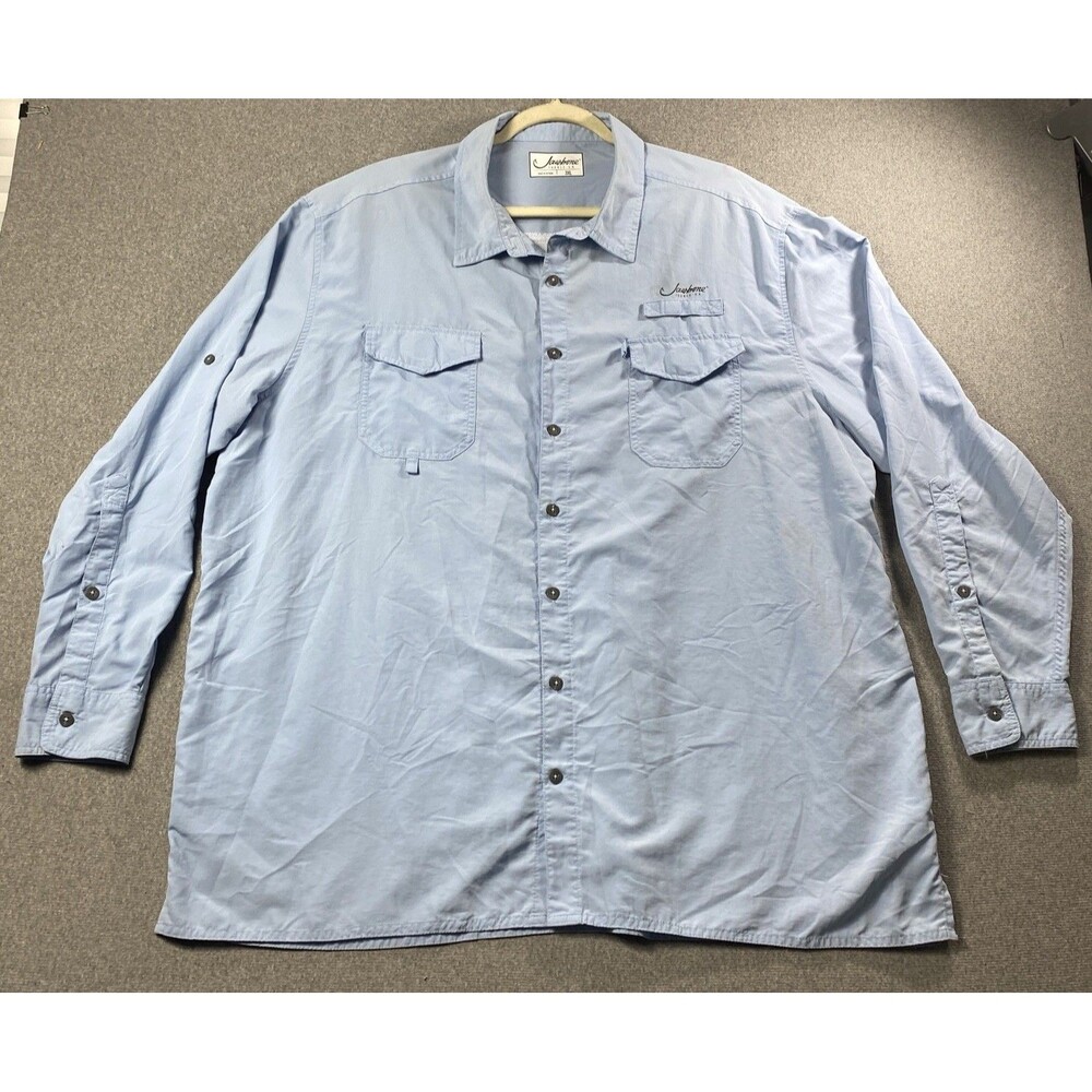 Jawbone Tackle Co Vented Fishing Shirt Mens 3XL Sky Blue Long/ Roll-up Sleeves